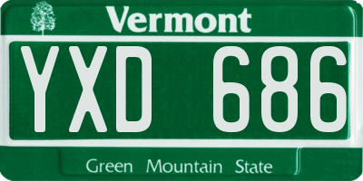 VT license plate YXD686