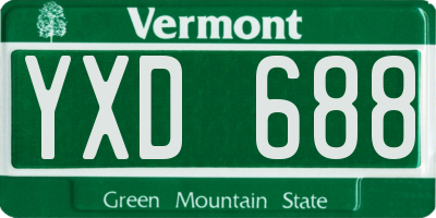 VT license plate YXD688