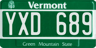VT license plate YXD689