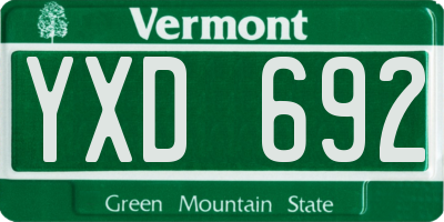 VT license plate YXD692