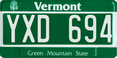 VT license plate YXD694