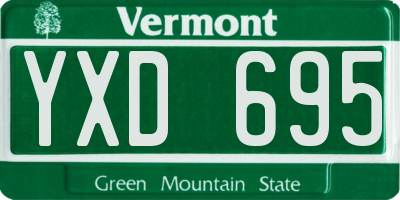 VT license plate YXD695