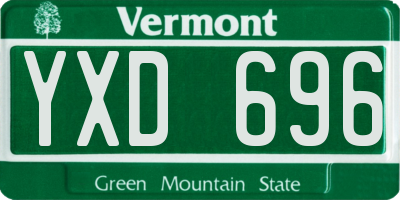 VT license plate YXD696