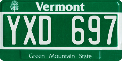 VT license plate YXD697
