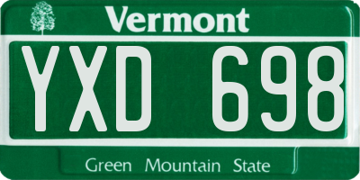 VT license plate YXD698