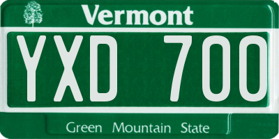 VT license plate YXD700
