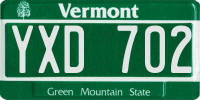VT license plate YXD702