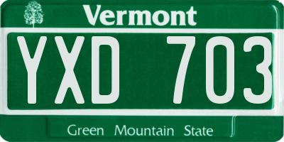 VT license plate YXD703