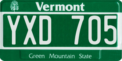 VT license plate YXD705