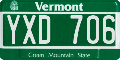 VT license plate YXD706