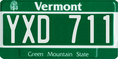 VT license plate YXD711