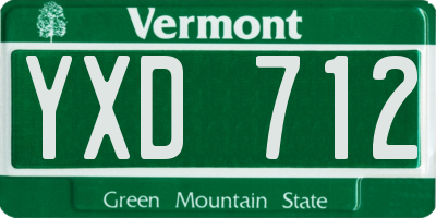 VT license plate YXD712