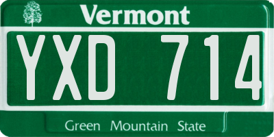 VT license plate YXD714