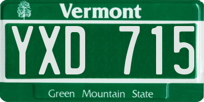 VT license plate YXD715