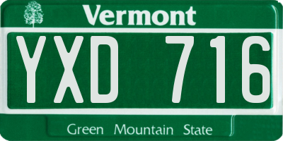 VT license plate YXD716