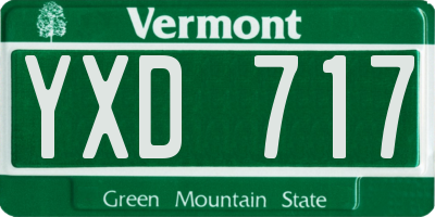 VT license plate YXD717