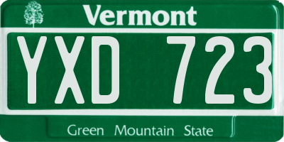 VT license plate YXD723