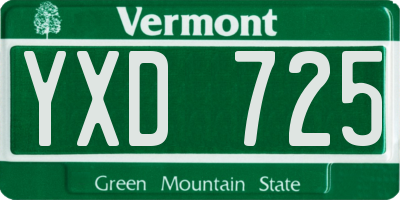 VT license plate YXD725