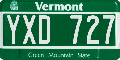VT license plate YXD727