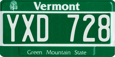 VT license plate YXD728