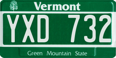 VT license plate YXD732