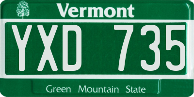 VT license plate YXD735