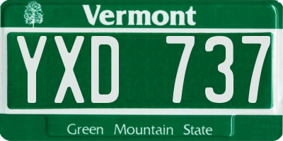 VT license plate YXD737