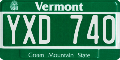 VT license plate YXD740