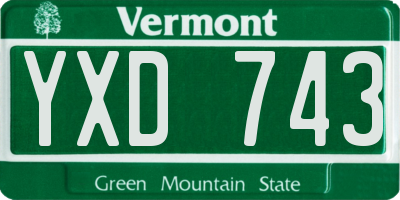 VT license plate YXD743