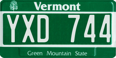 VT license plate YXD744