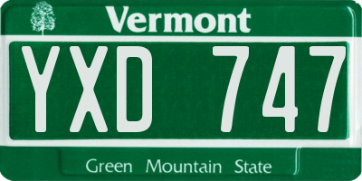 VT license plate YXD747