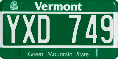 VT license plate YXD749