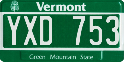 VT license plate YXD753