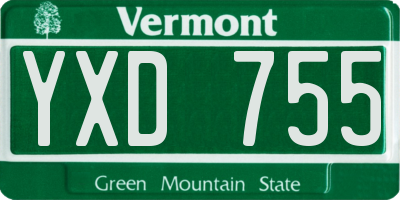 VT license plate YXD755