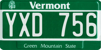 VT license plate YXD756