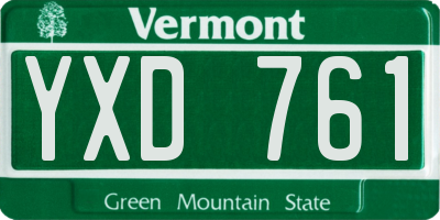VT license plate YXD761