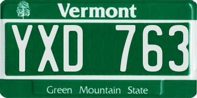 VT license plate YXD763