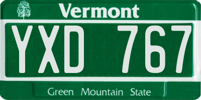 VT license plate YXD767