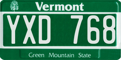 VT license plate YXD768