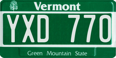 VT license plate YXD770