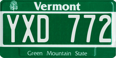 VT license plate YXD772