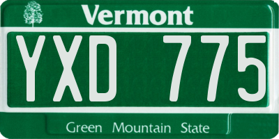 VT license plate YXD775