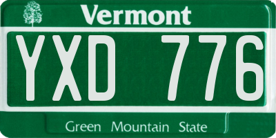 VT license plate YXD776