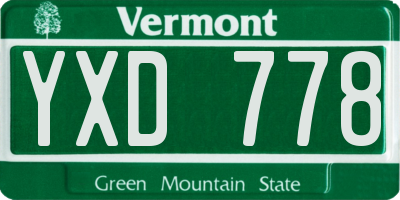 VT license plate YXD778