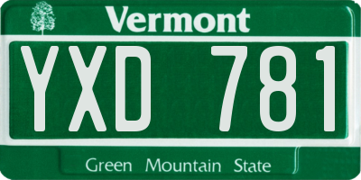 VT license plate YXD781