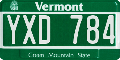 VT license plate YXD784