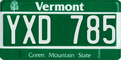 VT license plate YXD785
