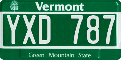 VT license plate YXD787