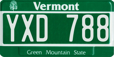 VT license plate YXD788