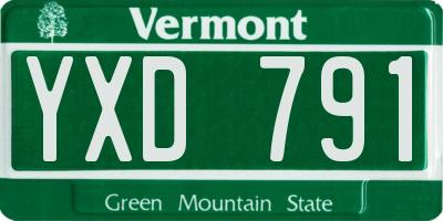 VT license plate YXD791